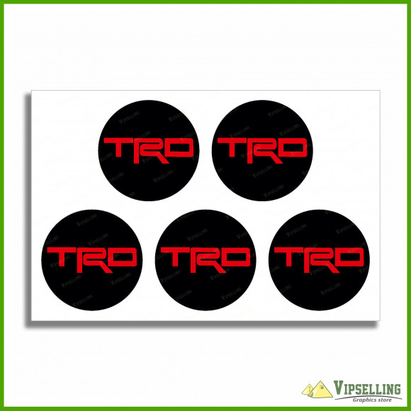 TRD Red Toyota Racing Development Wheel Cap Center Decals Stickers