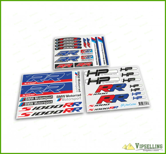 BMW Motorrad Motorsport S1000RR HP Laminated Decals Stickers Kit