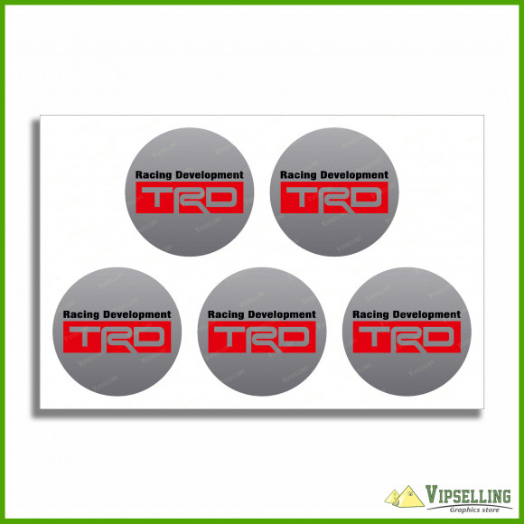 TRD Toyota Racing Development Wheel Cap Center Decals Stickers Kit