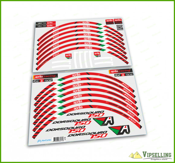 aprilia Dorsoduro 750 Motorcycle Laminated Wheel Rim Decals Stickers Stripes Kit