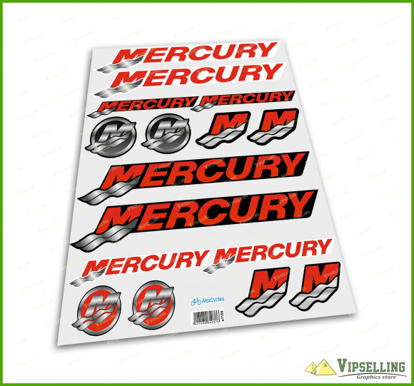 Mercury Motor Outboards Boat Laminated Decals Stickers Emblems Logos