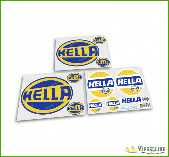 Hella Classic Retro Rally Racing 4x4 High Quality Decals Stickers Set
