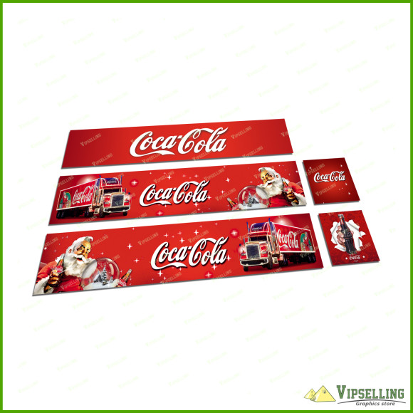 Tamiya 14th 1/14 Scale Truck Reefer Box Trailer Coca-Cola Christmas Decals Stickers Roof