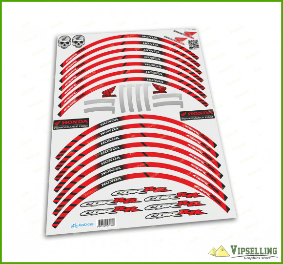 HONDA CBR RR Racing Wheel Silver Decals Rim Stickers Stripes Set Laminated Kit