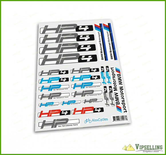 BMW Motorrad Motorsport HP4 Laminated Decals Stickers Kit