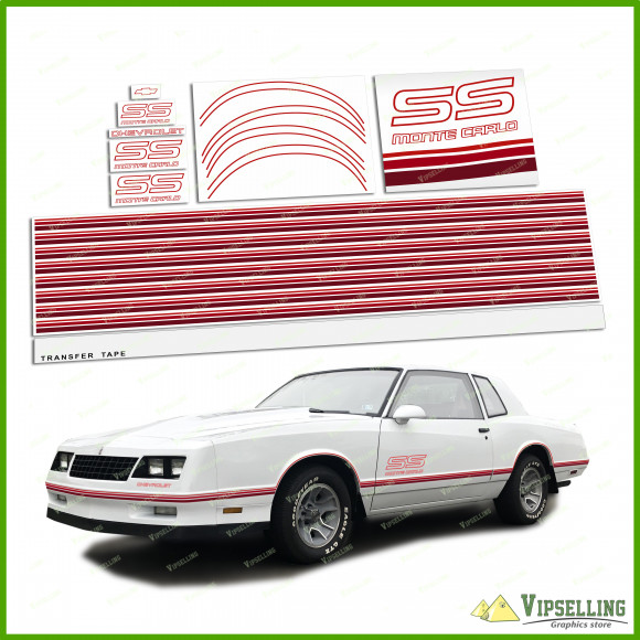 Monte Carlo SS Chevrolet Chevy 1987-1988 Restoration Decals Kit Stripes