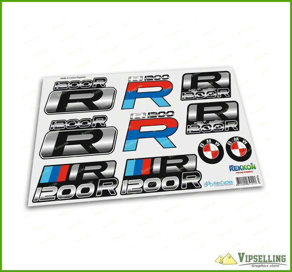 BMW Motorrad Motorsport R1200R Big Laminated Decals Stickers Set