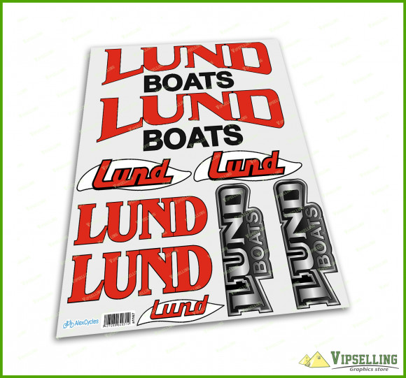 Lund Modern Boats Laminated Vinyl Decals Stickers Emblems Kit