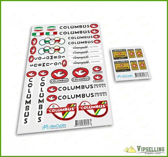 Columbus NIVACROM Speciali Tubi Rinforzati Custom Fork & Frame Decals Stickers Kit Colnago Made in Italy Set