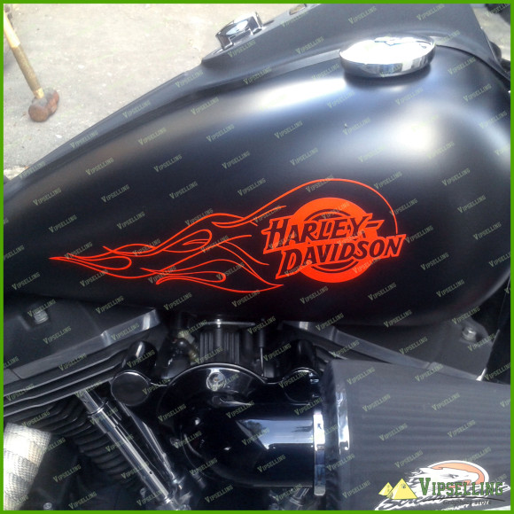 Red Harley-Davidson Flames Tank Decals