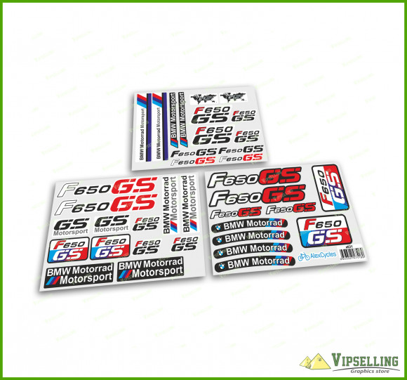 BMW Motorrad Motorsport F650GS Racing GS Laminated Decals Stickers Kit