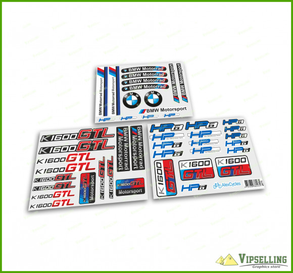 BMW Motorrad Motorsport R1600GTL HP6 Laminated Decals Stickers Kit