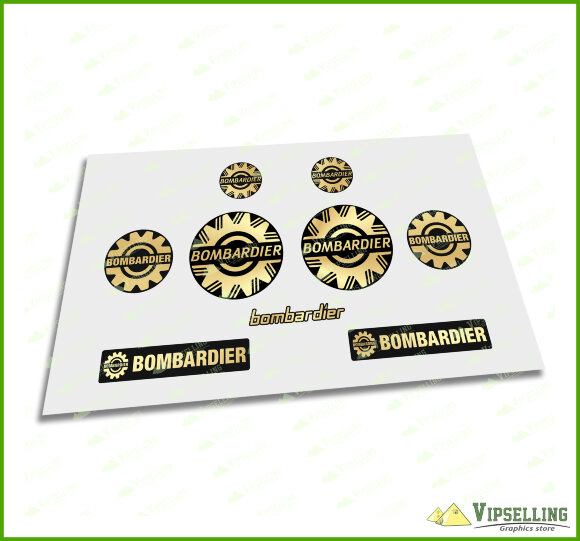 Bombardier Sea-Doo Decal Sticker Logo Emblem Silver Gold White Clear 2" 51mm 4" 101mm Set