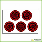 Vintage Rare RED Chrysler Wheel Center Cap Silver Laminated Vinyl Decals Set Vintage Rare RED Chrysler Wheel Center Cap Silver Laminated Vinyl Decals Set