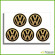 Volkswagen Chrome Silver Gold Wheel Center Cap Decals Set Volkswagen Chrome Silver Gold Wheel Center Cap Decals Set