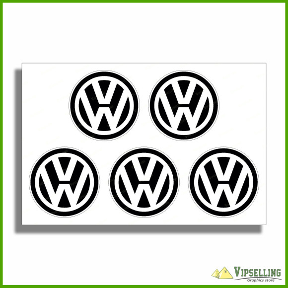 Volkswagen Chrome Silver Gold Wheel Center Cap Decals Set Volkswagen Chrome Silver Gold Wheel Center Cap Decals Set