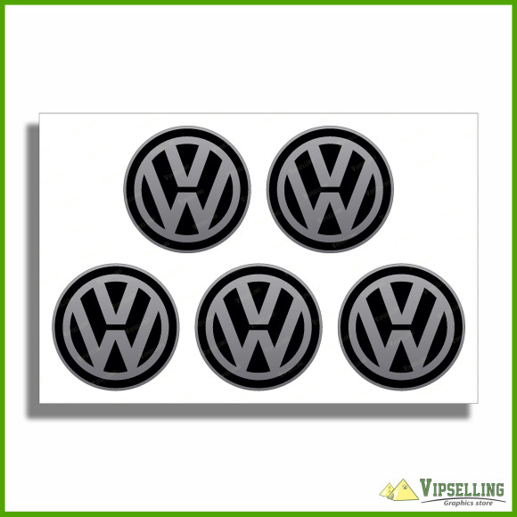 Volkswagen Chrome Silver Gold Wheel Center Cap Decals Set Volkswagen Chrome Silver Gold Wheel Center Cap Decals Set