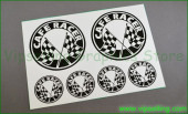 CAFE RACER Chequered Flag Round Decals Stickers Logos CAFE RACER Chequered Flag Round Decals Stickers Logos