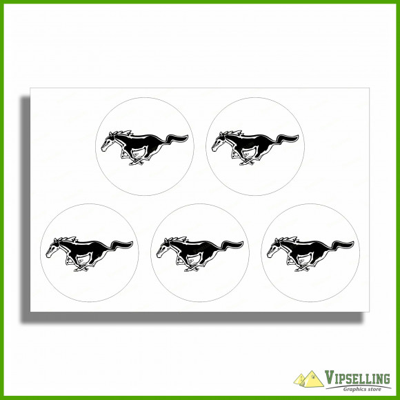 Ford Mustang Horse Wheel Center Cap Laminated Decals Stickers Kit