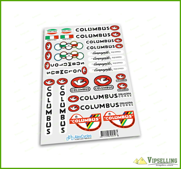 Bicycle Columbus Campagnolo EQUIPPED Made In Italy Decals Stickers Kit