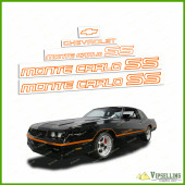 Monte Carlo SS Chevrolet 1985-1986 Restoration Orange Decals Stickers Logos Emblems Kit Chevy