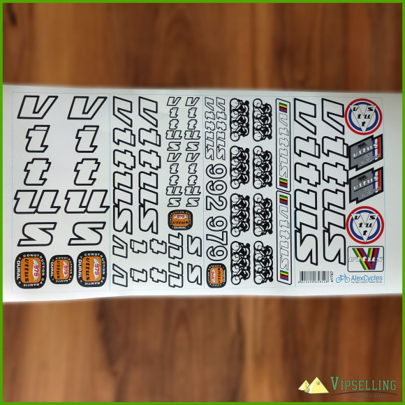 Restoration Decals Kit for White VITUS 979 and 992 Frame Fork Stickers Set Restoration Decals Kit for White VITUS 979 and 992 Frame Fork Stickers Set
