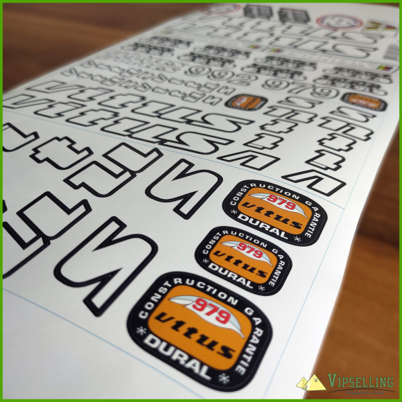 Restoration Decals Kit for White VITUS 979 and 992 Frame Fork Stickers Set Restoration Decals Kit for White VITUS 979 and 992 Frame Fork Stickers Set