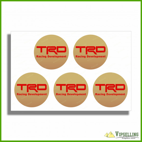 TRD Toyota Silver Racing Development Wheel Cap Center Decals