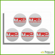 TRD Toyota Silver Racing Development Wheel Cap Center Decals TRD Toyota Silver Racing Development Wheel Cap Center Decals