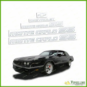 Monte Carlo SS Chevrolet 1985-1986 Restoration Silver Decals Stickers Logos Emblems Kit Chevy