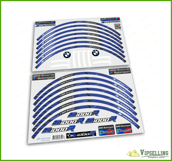 BMW Motorrad Motorsport S1000R Dark Blue Wheel Rim Laminated Stripes Decals Stickers Kit BMW Motorrad Motorsport S1000R Dark Blue Wheel Rim Laminated Stripes Decals Stickers Kit