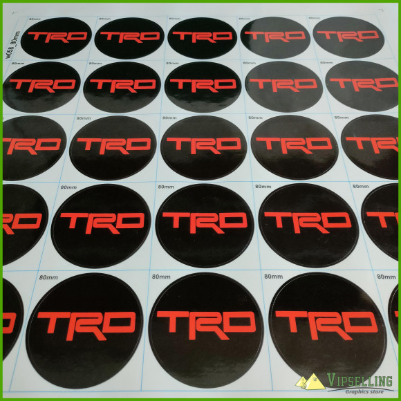 TRD Red Toyota Racing Development Wheel Cap Center Decals Stickers TRD Red Toyota Racing Development Wheel Cap Center Decals Stickers
