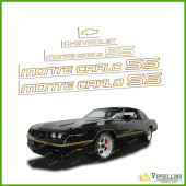 Monte Carlo SS Chevrolet 1985-1986 Restoration Gold Decals Stickers Logos Emblems Kit Chevy