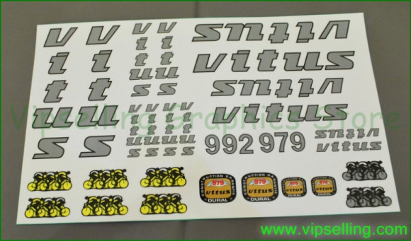 Restoration Decals Kit for Grey VITUS 979 and 992 Frame Fork Stickers Set Restoration Decals Kit for Grey VITUS 979 and 992 Frame Fork Stickers Set