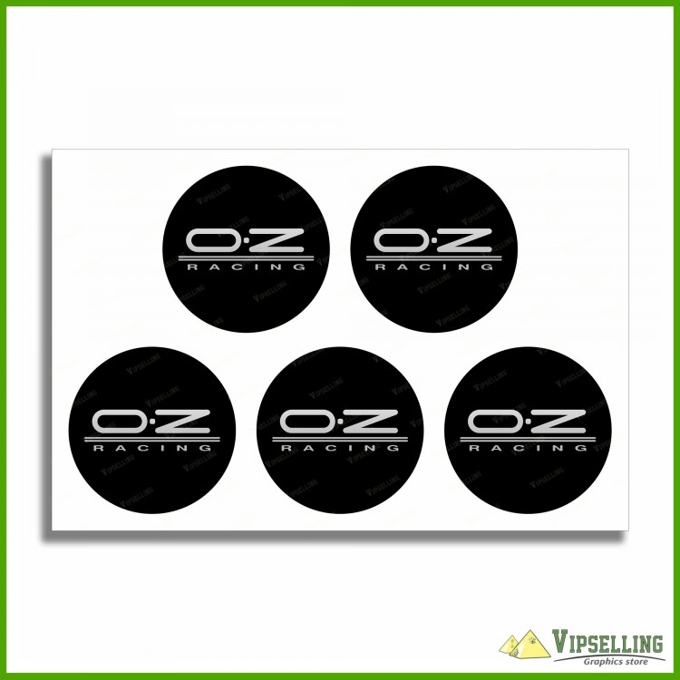 Red OZ Racing Wheel Center Caps Silver Gold Laminated Decals Stickers ...