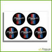 Ford Mustang Shelby Black Wheel Center Caps Laminated Decals Stickers Set Ford Mustang Shelby Black Wheel Center Caps Laminated Decals Stickers Set