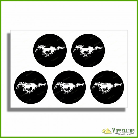 Ford Mustang Horse Wheel Center Cap Laminated Decals Stickers Set Ford Mustang Horse Wheel Center Cap Laminated Decals Stickers Set