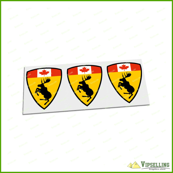 Canada Patriotic VOLVO Prancing Moose Adhesive Laminated Vinyl Decals Stickers Set