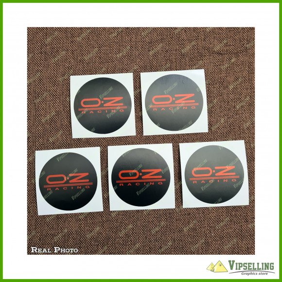 Red OZ Racing Wheel Center Caps Laminated Decals Stickers Kit Red OZ Racing Wheel Center Caps Laminated Decals Stickers Kit