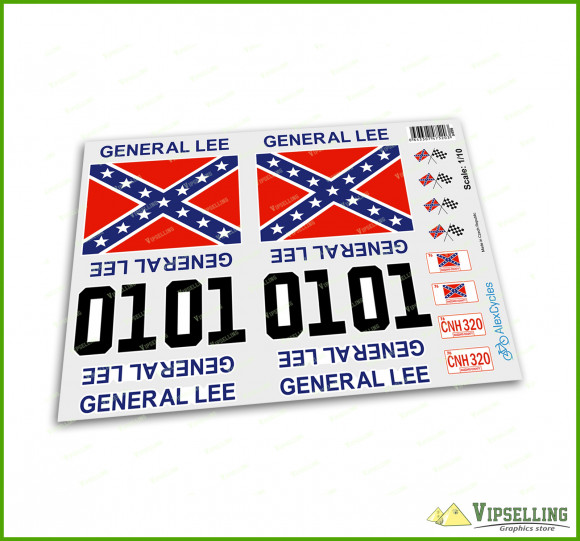 General Lee RC Car 1/10 Stickers Decals Mardave Tamiya HPI Losi Dodge Charger 10th Scale