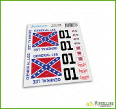 General Lee Decals Mardave Tamiya HPI Losi Dodge Charger 18th Scale 1/18 RC Car Stickers General Lee Decals Mardave Tamiya HPI Losi Dodge Charger 18th Scale 1/18 RC Car Stickers
