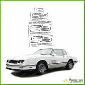 Monte Carlo SS Chevrolet 1987-1988 Restoration Black Decals Stickers Logos Emblems Kit Chevy