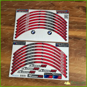 BMW Motorrad Motorsport S1000RR Red Wheel Rim Laminated Stripes Decals Stickers Kit BMW Motorrad Motorsport S1000RR Red Wheel Rim Laminated Stripes Decals Stickers Kit