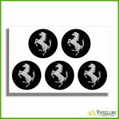 Ferrari Black/Silver Wheel Caps Center Decals Stickers Kit GTP GTB Monza Indianapolis Shell  Ferrari Black/Silver Wheel Caps Center Decals Stickers Kit GTP GTB Monza Indianapolis Shell