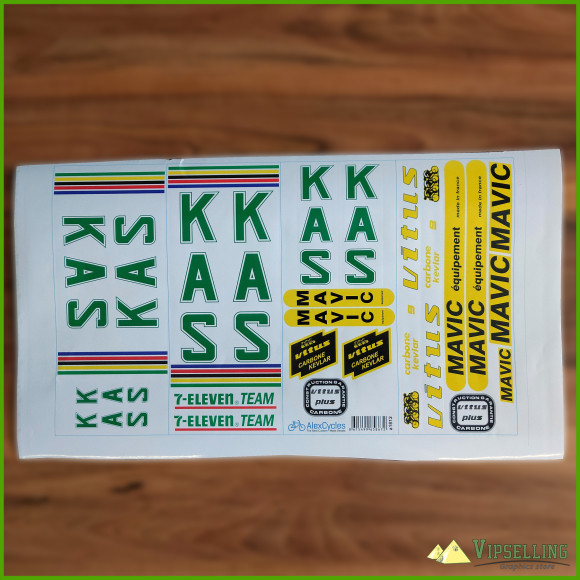 KAS VITUS Mavic 7-Eleven Team Bicycle Decals Stickers for Re-sprays Kit