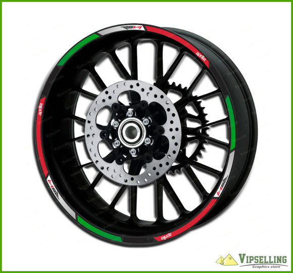 aprilia Racing RSV4 Stickers Motorcycle Laminated Wheel Rim Decals Stripes Kit 