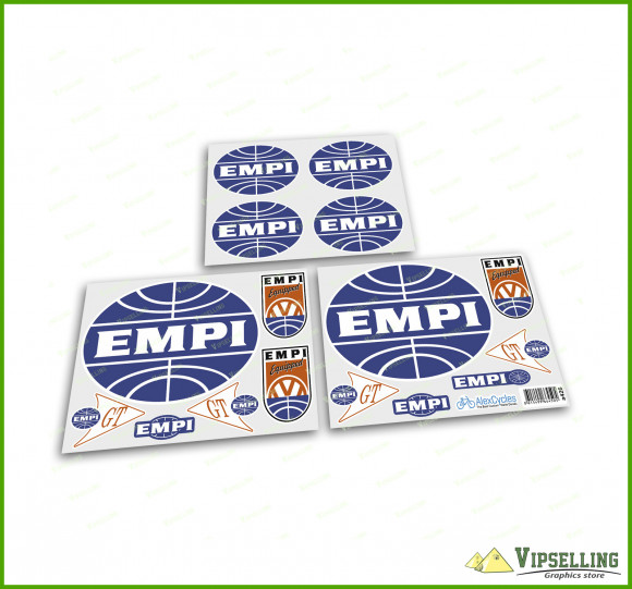 EMPI Retro Decals Stickers Set Logos Volkswagen VW Beetle Camper Kit