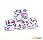 Esso Oil Fuel Petrol Rally Racing Retro Vintage Decals Stickers Set Esso Oil Fuel Petrol Rally Racing Retro Vintage Decals Stickers Set