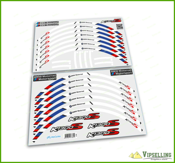 BMW K1300S K1300 Motorcycle Wheel Rim Stripes Decals Sticker Motorrad Motorsport