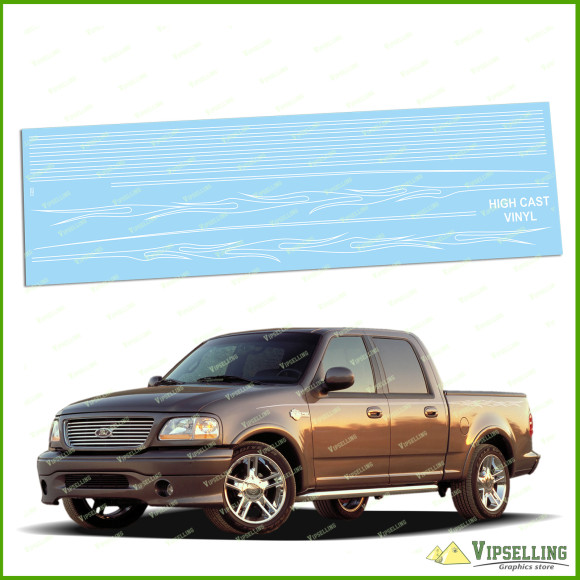 Ford F-150 Harley-Davidson Style F-250 F-350 Flame Style Side High Cast Vinyl Stripes Decals Stickers Kit